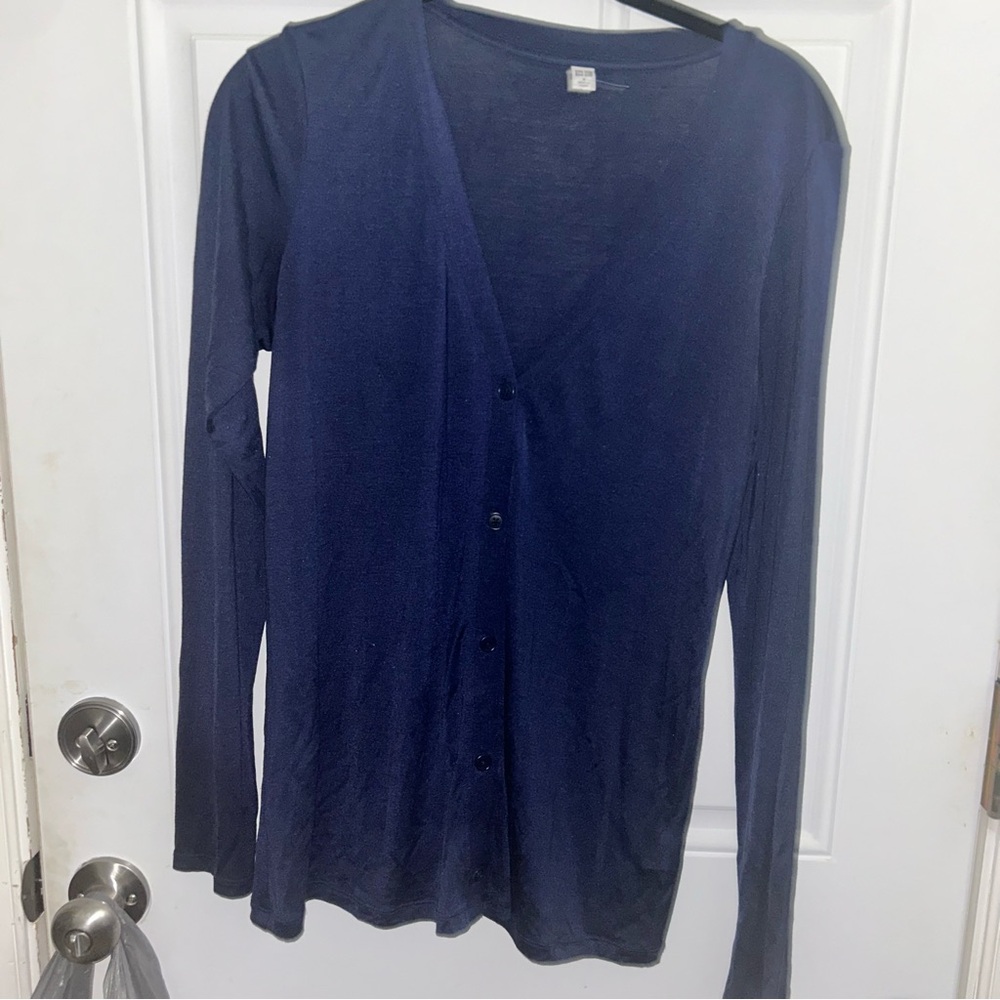 Uniqlo 100% Silk Navy Women's Cardigan